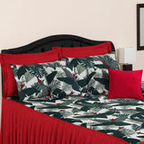 Cotton Duck Frill Bed Sheet Set Forest Green Leave-30178 RFS