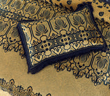 Pure Palachi Bed Sheet Golden Navy King-10789