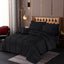 Square Pleated Duvet Cover 8 Pcs Set Jet Black-40173 RFS
