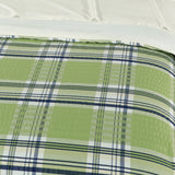 Quilt Cover Set Navy Green Plaid-30145