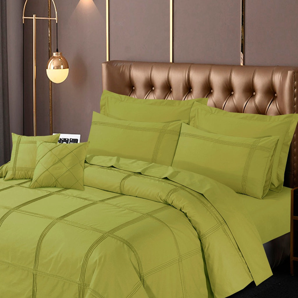 Square Pleated Duvet Cover 8 Pcs Set Oasis-40174 (Limited Stock)