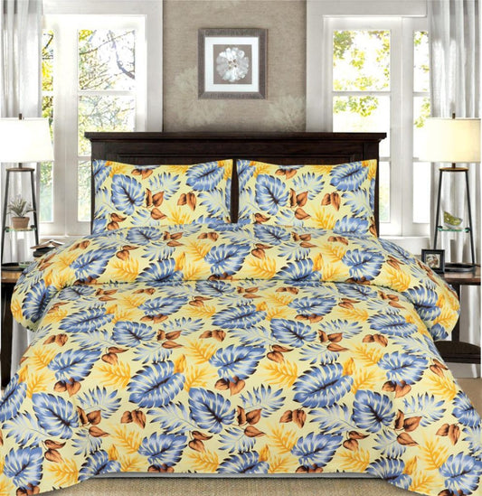 Micro Fiber Bed Sheet Palm Leaves King-30226