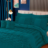 Zigzag Pleated Duvet Cover 8 Pcs Set Zinc-40134 RFS