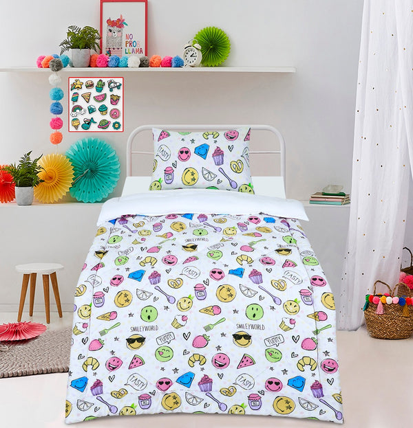Cartoon Character Comforter Set Smiley Worlds-30180