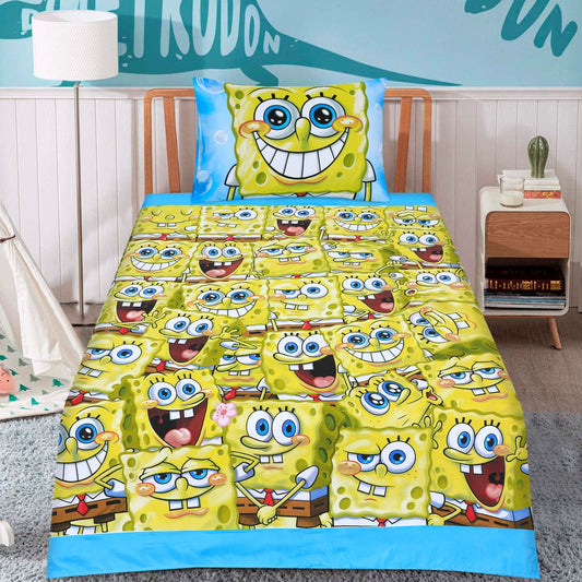 Cartoon Character Bed Sheet SpongBob Single-30182