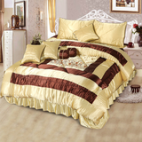 Bridal Comforter Set Silk Golden Chocolate-40105