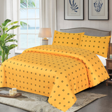 Cotton Sateen Bed Sheet Black Square King-30122