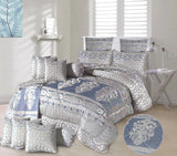 Heavy Palachi Bridal Comforter Set White Blue-50126 OS
