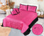 Silk Quilted Frilled Bed Sheet 5 Pcs Set Fuscia-50156 OS