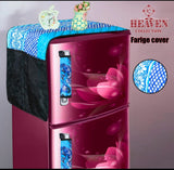 Quilted Fridge Cover Blue Floral-FC5