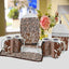 7 Pcs Quilted Tea Cozy Set Brown Floral-TC7