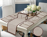 14 Pcs Quilted Table Runner Set Beige-1533 OS
