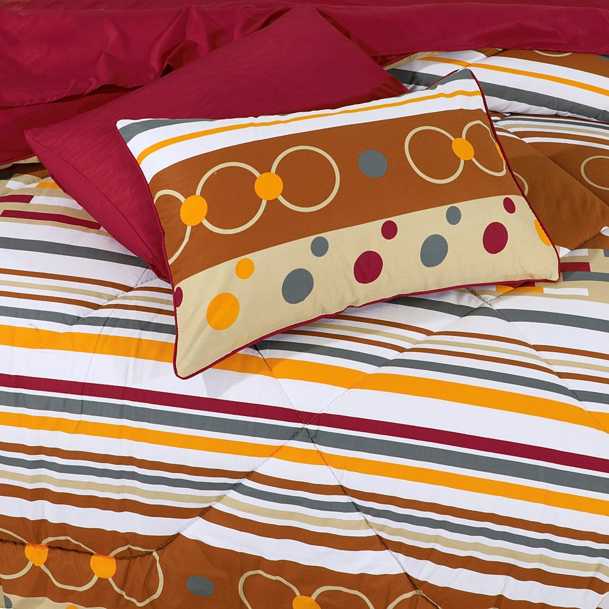 Comforter Set Multi Circle Stripe - 30153 - Lotus