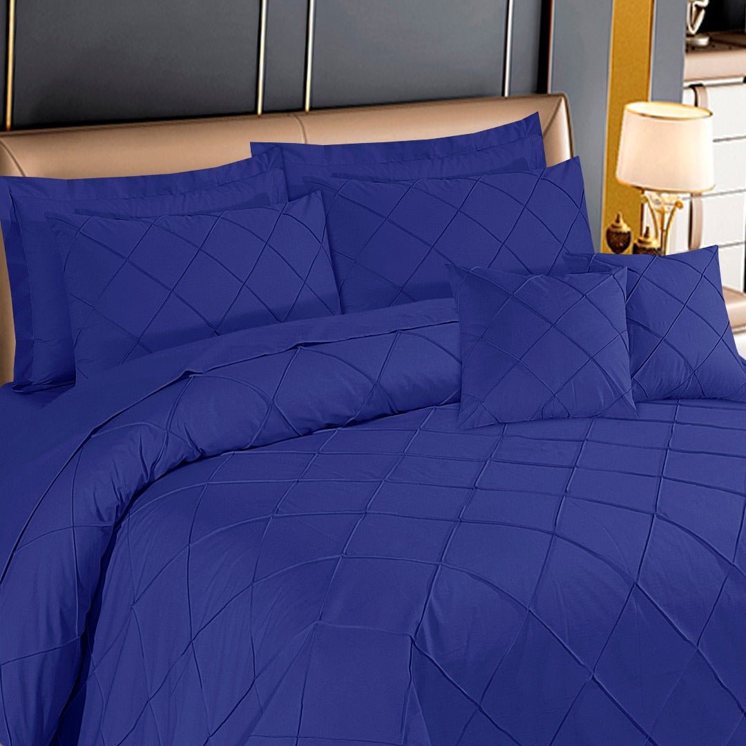 Diagonal Pleated Duvet Set 8 Pcs Royal - 40150 RFS - Lotus
