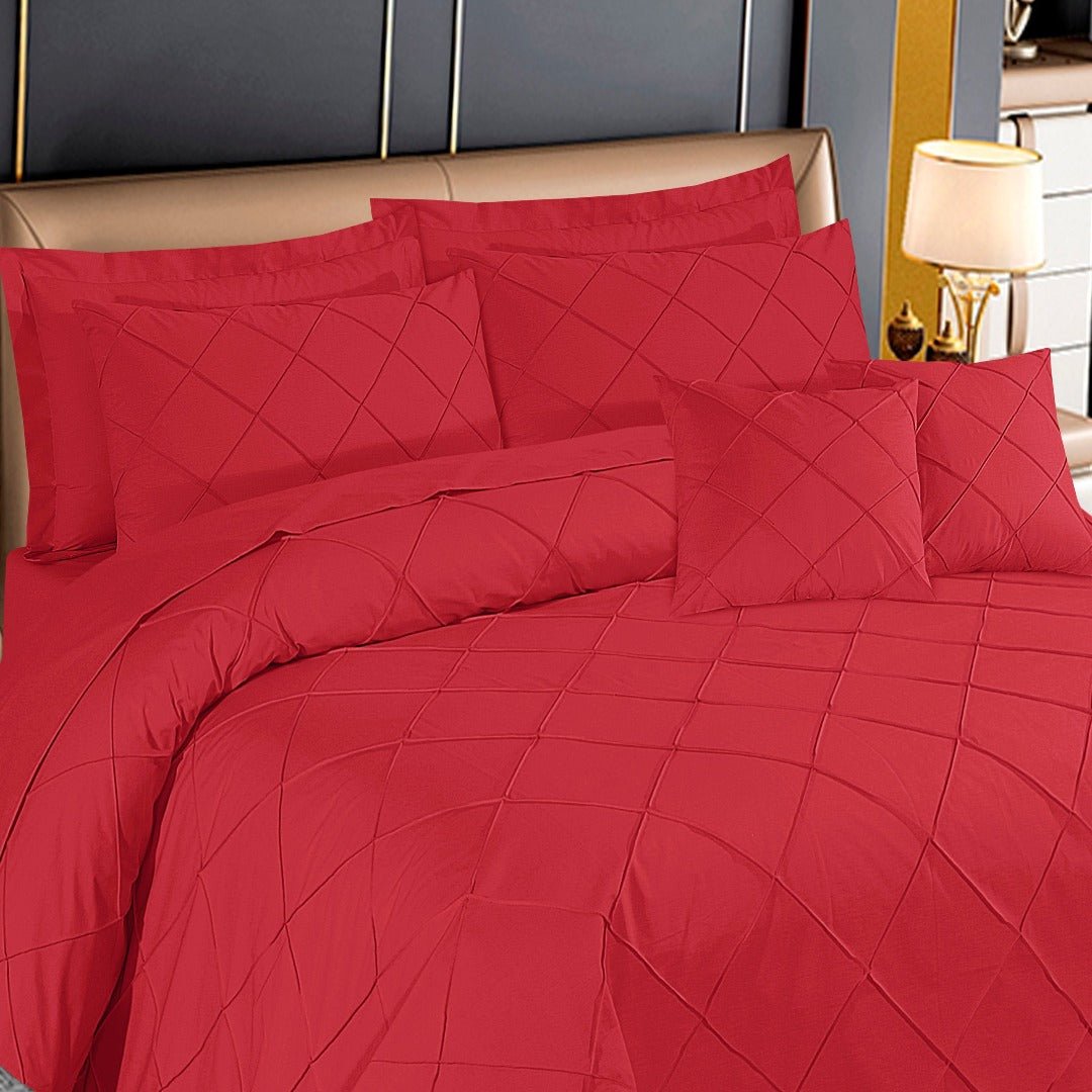 Diagonal Pleated Quilt Cover Set 8 Pcs Tamato - 40153 RFS - Lotus