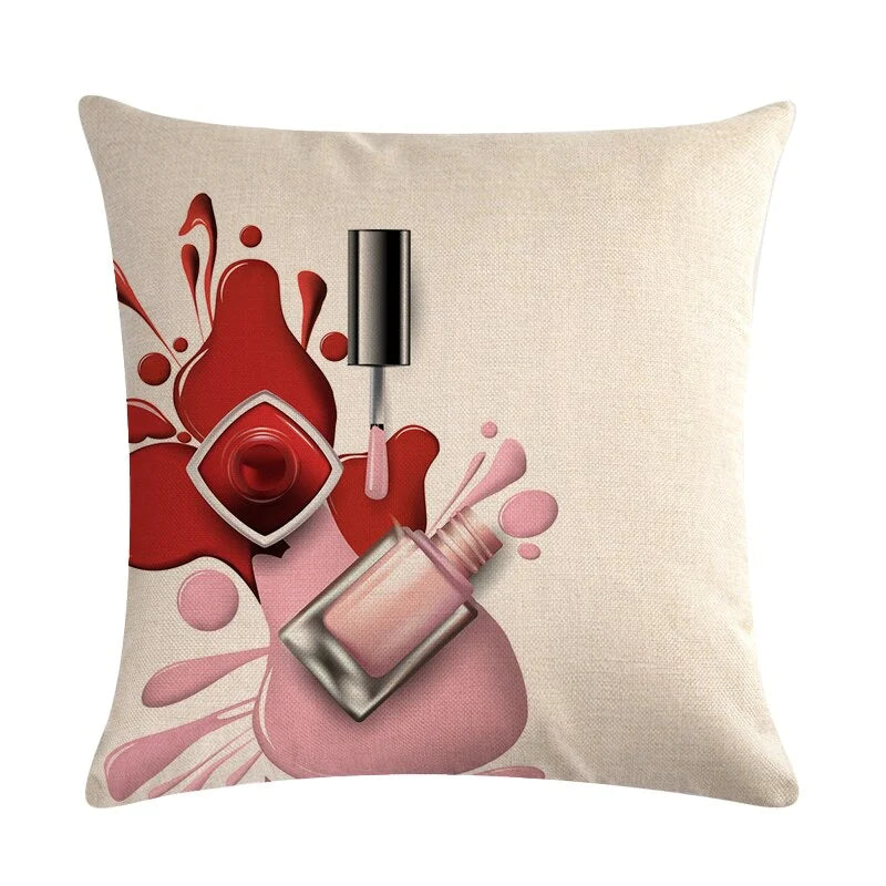 Flower Lipstick Bottle Makeup Cushion Covers (Pack Of 6)-CC-59