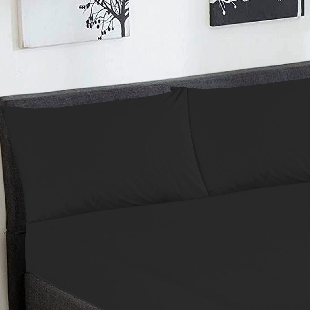 Fitted Sheet Set Black Single - 30253 RFS - Lotus