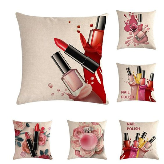 Flower Lipstick Bottle Makeup Cushion Covers (Pack Of 6) - CC - 59 Filling - Lotus