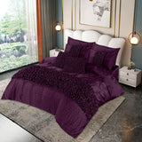 Silk Roly-Poly Pin Tuck Quilt Cover Set Purple-40269 RFS