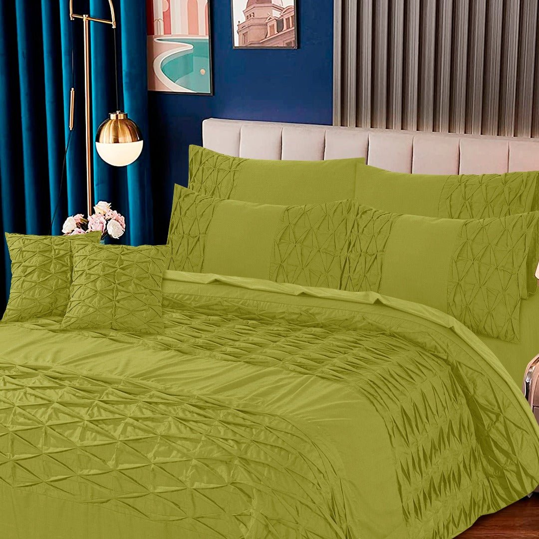 Zigzag Pleated Duvet Cover 8 Pcs Set Oasis - 40131 (Limited Stock) - Lotus