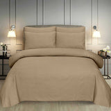 Beige Stripe Sateen - Bed Sheet Set King