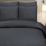 Charcoal Stripe Sateen - Bed Sheet Set King