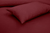 Maroon Stripe Sateen - Bed Sheet Set King