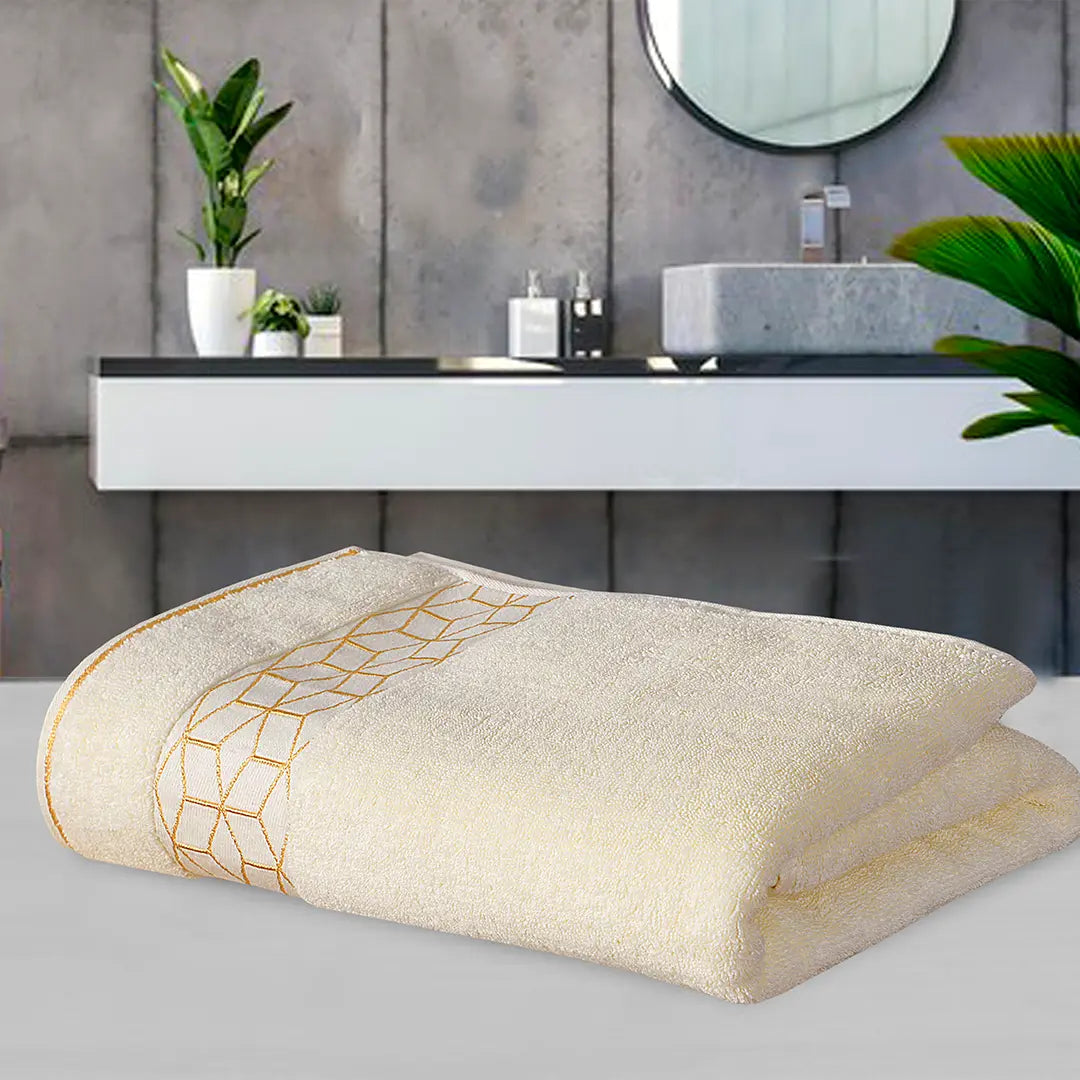 Cream Diamond Bath Towel