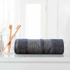 Gray Flower Bath Towel