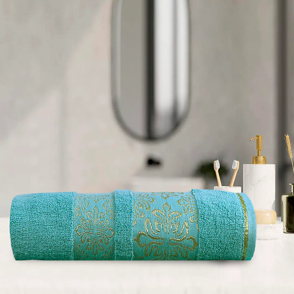 1-Pcs Bath Towel Flower Mint-451