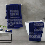 1-Pcs Bath Towel Flower Navy-445