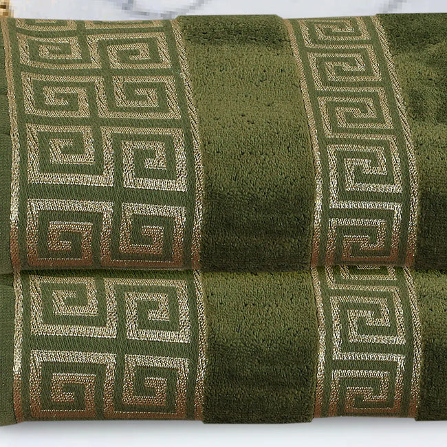 Versatile Bath Towel Olive Green (Pack Of 2)-006 Main Image