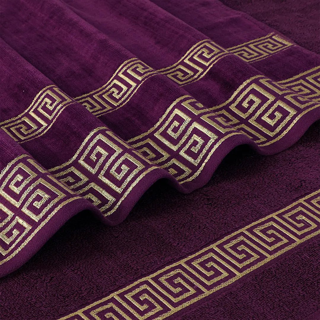 100% Cotton Jacquard Towel Set – Magenta Versatile, 2 Pc, 500 GSM, Soft, Absorbent & Durable - Lotus