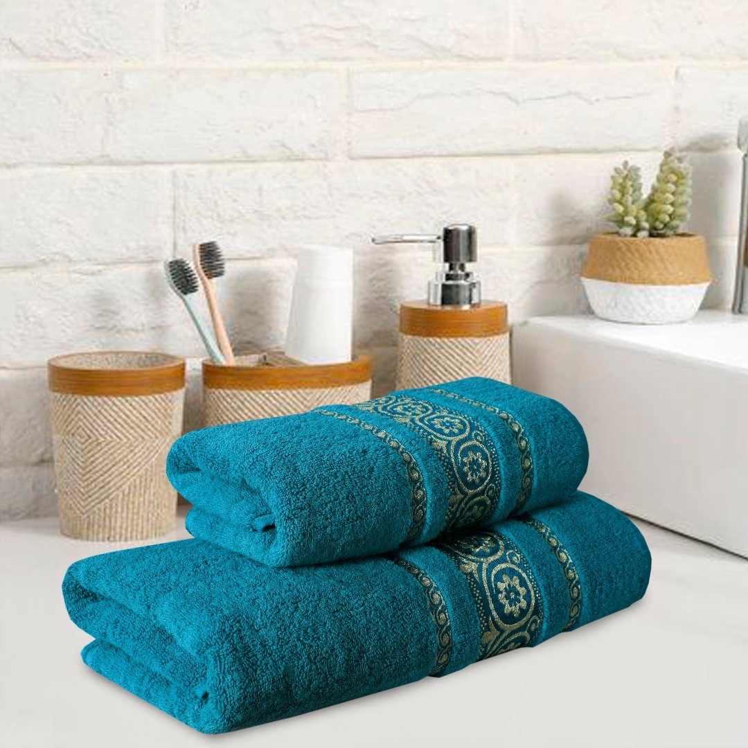 2 - Pcs Towel Set Circle Jade - 028 - Lotus