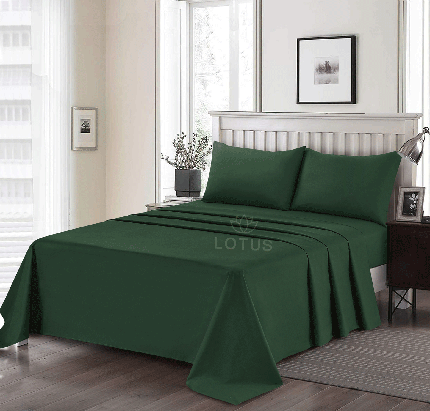 Ultra Soft Bed Sheet Set – Green, Single Size, 2 Pc