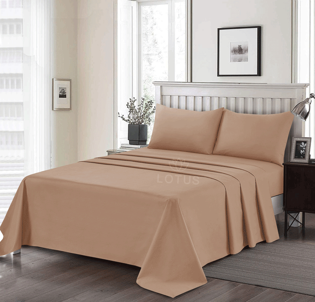 Beige - Bed Sheet Set King Hover Image
