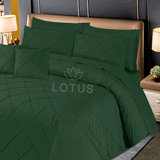 Green Diagonal Pleated - Duvet Cover Set