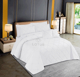 White Diagonal Pleated - Duvet Cover Set