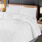 White Diagonal Pleated - Duvet Cover Set  8 Pcs