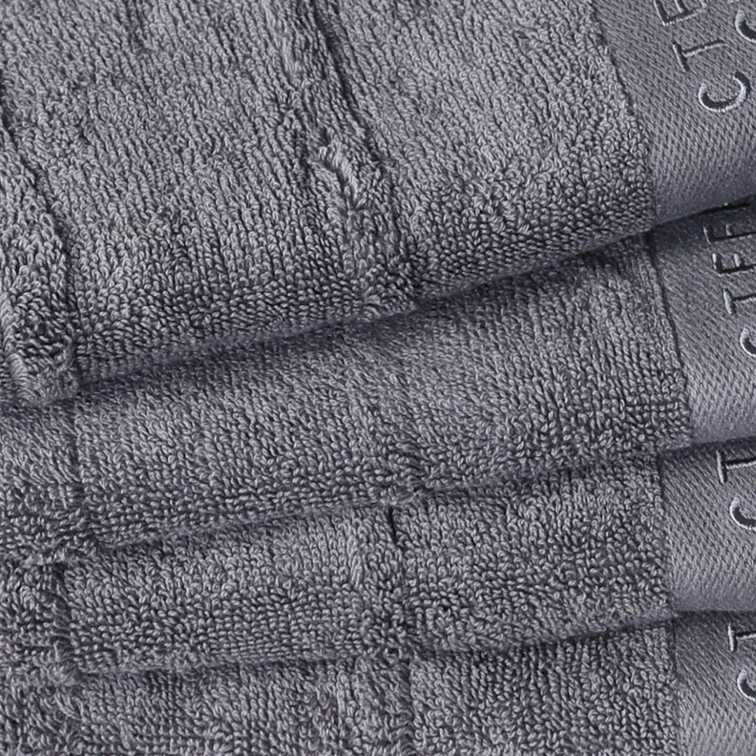 Export Quality Wash & Face Towel Gray (Pack of 4)-526