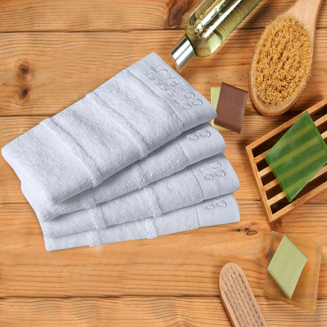 Export Quality Wash & Face Towel White (Pack of 4)-526 Hover Image