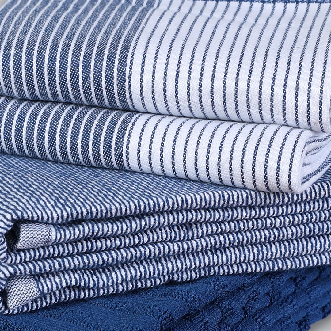 Export Quality Flat & Terry Kitchen Towel Blue