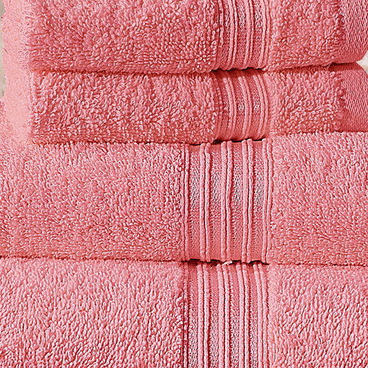 4-Pcs Stripe Towel Set Dark Pink-547
