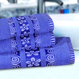 3-Pcs Towel Set Flower & Circle Blue-447