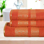 3-Pcs Towel Set Flower Terracotta-441