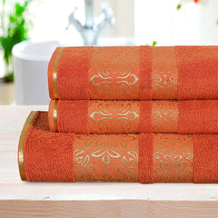 3-Pcs Towel Set Flower Terracotta-441