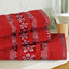 3-Pcs Towel Set Flower & Circle Maroon-443