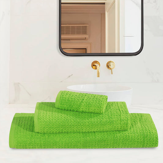 3-Pcs Export Quality Towel Set Parrot Green-513