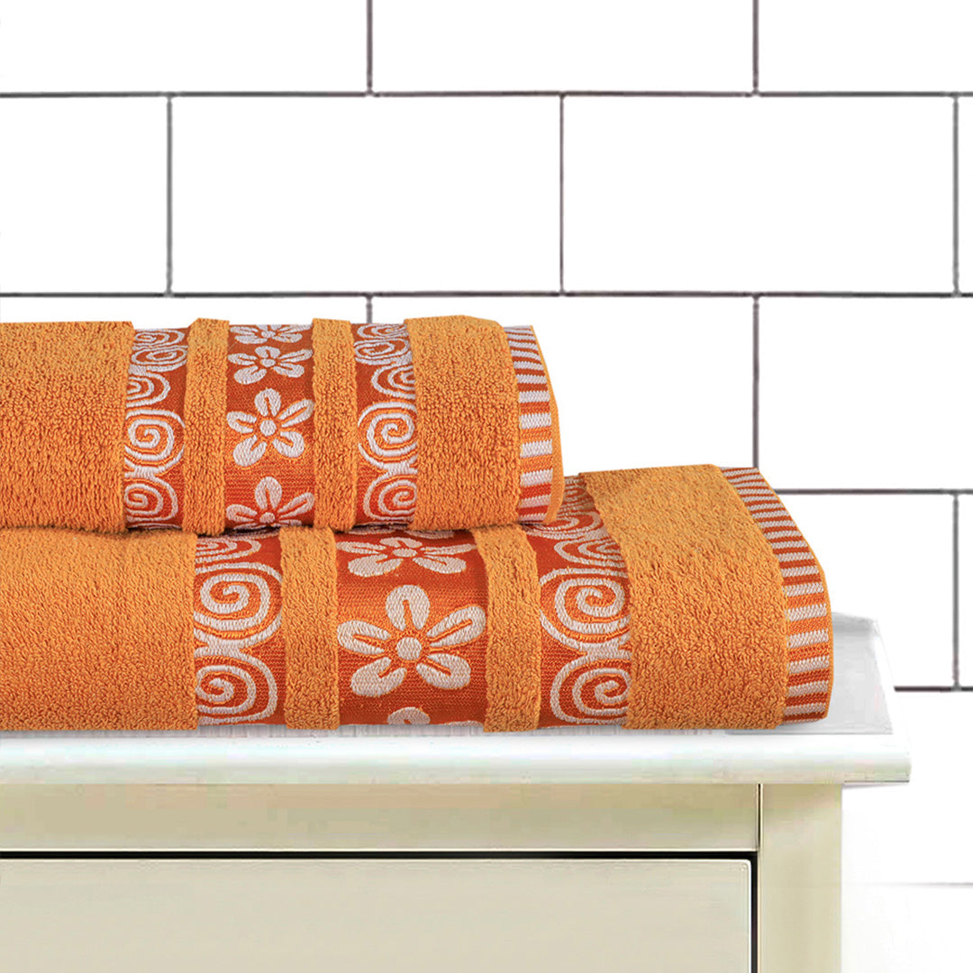3-Pcs Towel Set Flower & Circle Sunflowers-450