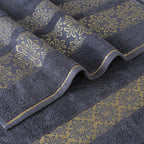 Gray Flower - 3-Pcs Jacquard Towel Set